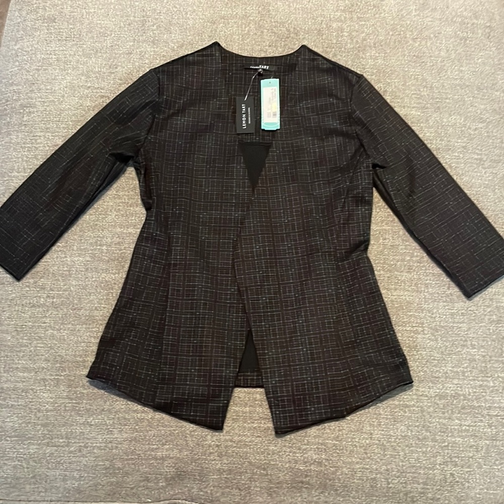 Lemon Tart Anahi Printed Ponte Blazer burgundy